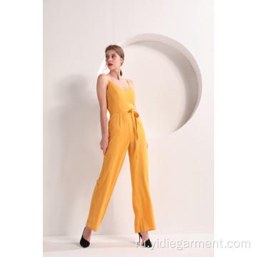 Женский желтый комбинезон Cami с широкими штанинами